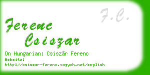 ferenc csiszar business card
