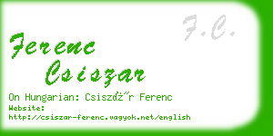 ferenc csiszar business card
